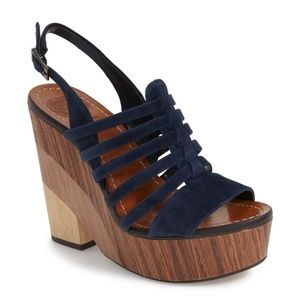 Vince Camuto Navy Suede Wedge